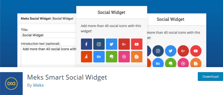 افزونه Meks Smart Social Widget