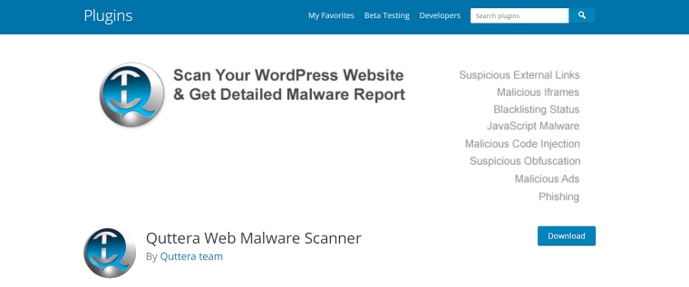 پلاگین Quttera Web Malware Scanner