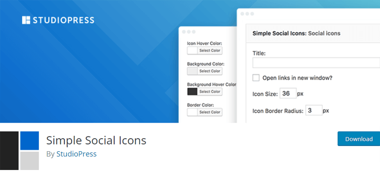 افزونه Simple Social Icons