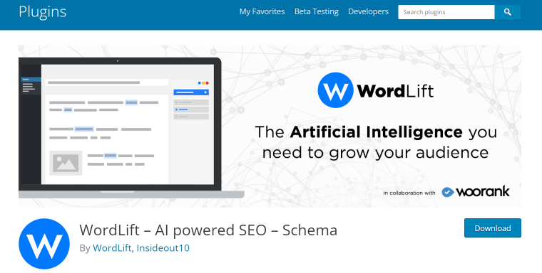 افزونه هوش مصنوعی WordLift