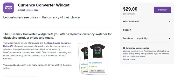 افزونه Currency Converter Widget