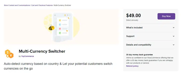 افزونه Multi-Currency Switcher