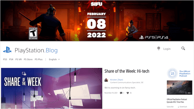 سایت PlayStation Blog