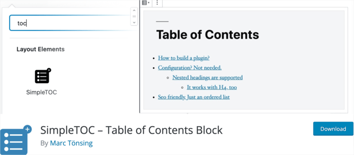 افزونه SimpleTOC Of Contents