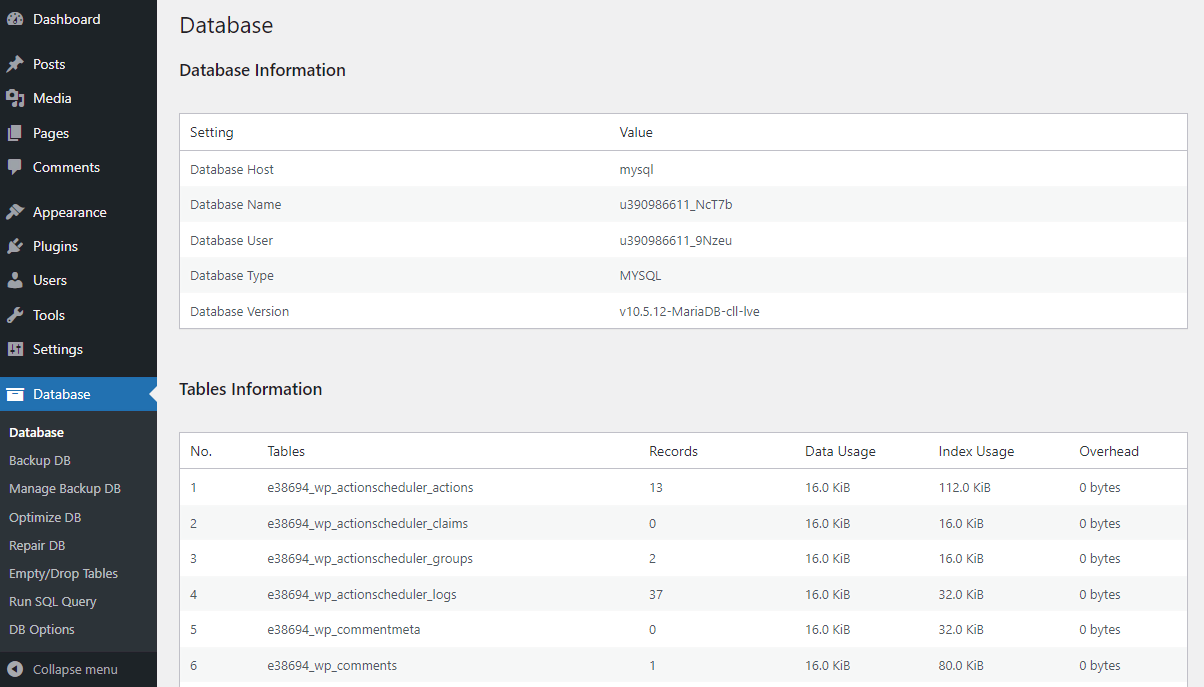 افزونه WP-DBManager