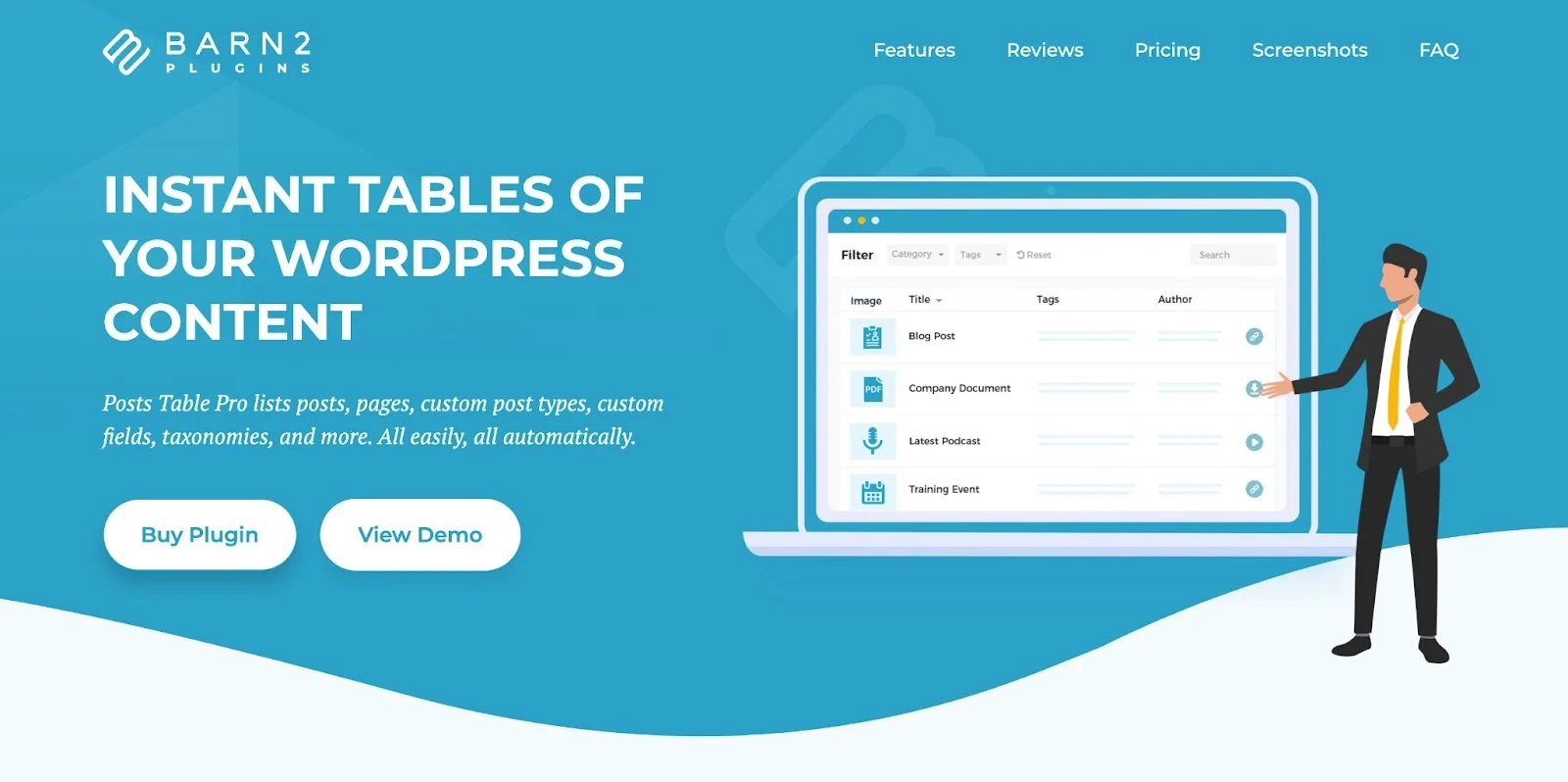 افزونه Posts Table Pro
