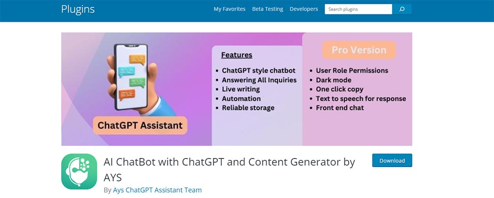 افزونه AI ChatBot with ChatGPT