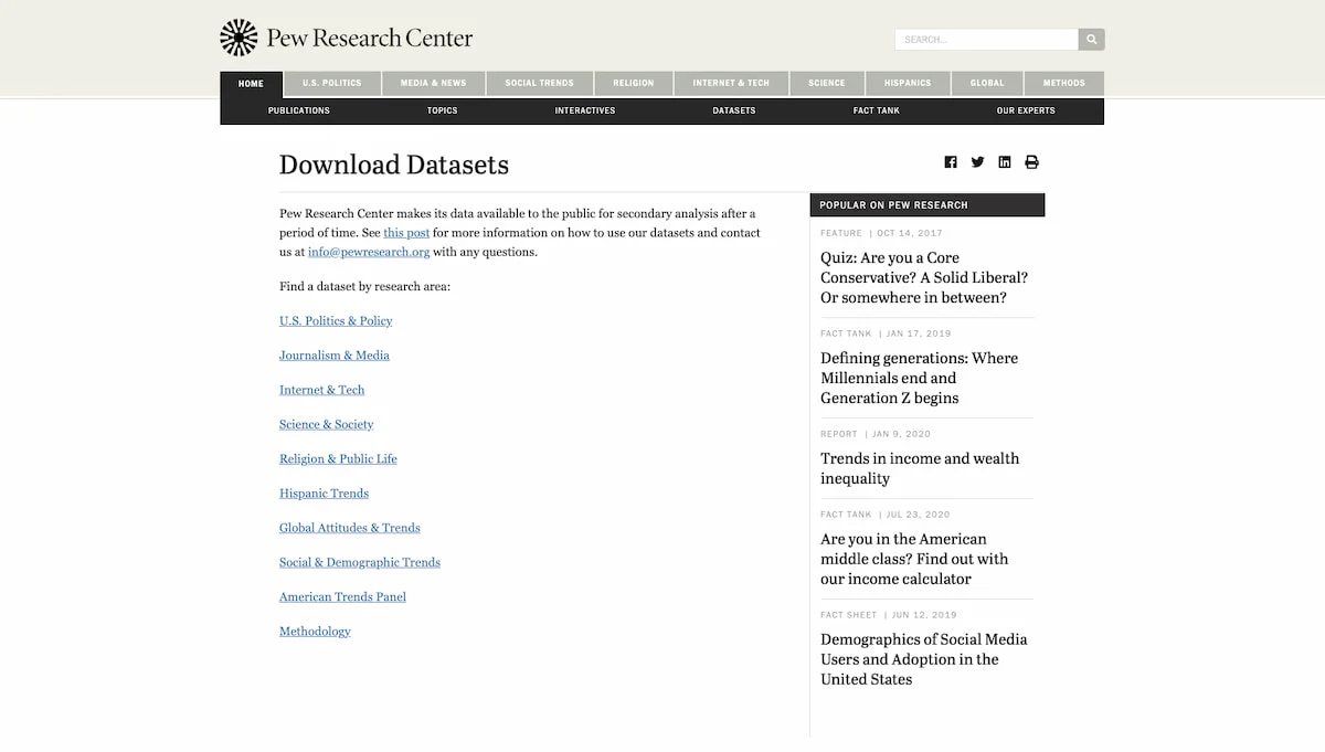 ابزار Pew Research Center