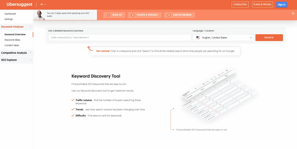 ابزار Ubersuggest