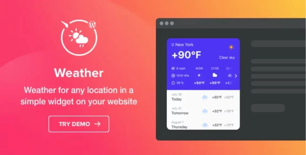 افزونه Weather Forecast