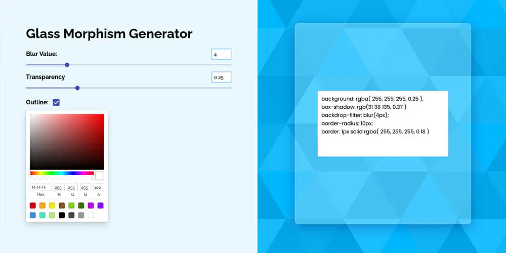 Glass Morphism Generator
