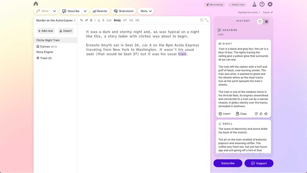 ابزار هوش مصنوعی Sudowrite