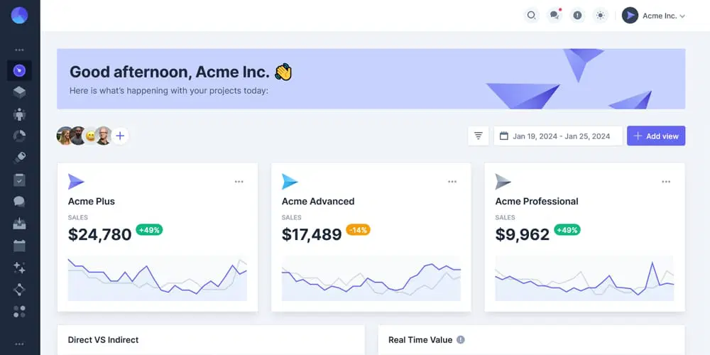 داشبورد Mosaic Lite React