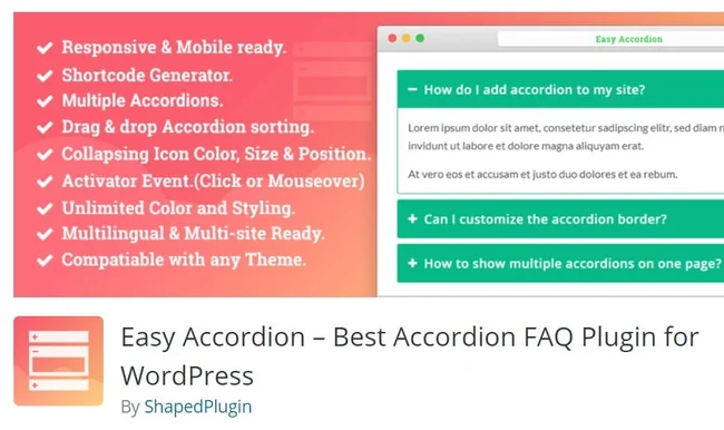 افزونه Easy Accordion