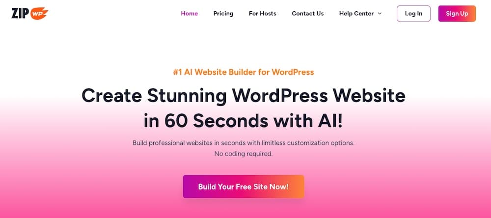 ZipWP website homepage